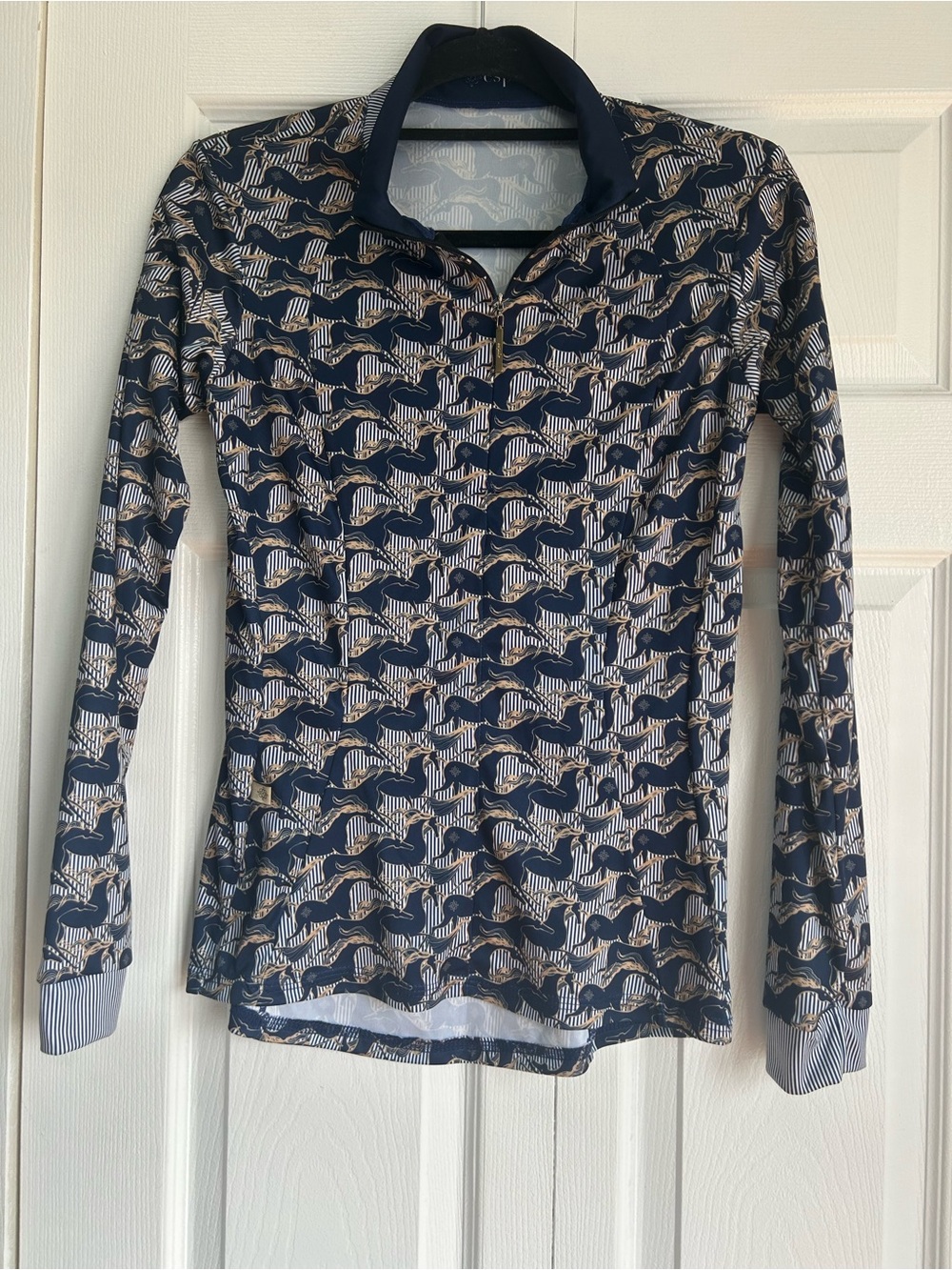 ESPOIR Equestrian Espoir Quarter Zip Sun Shirt In Navy